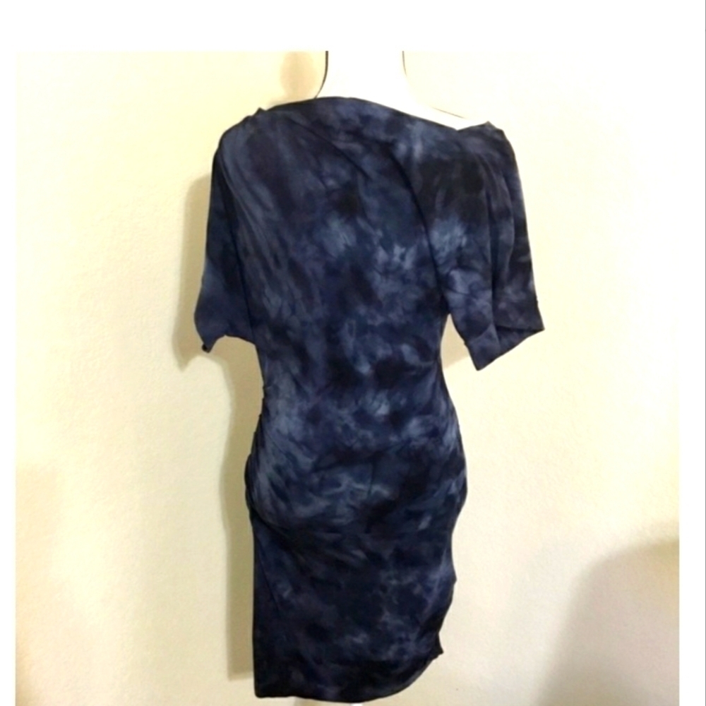 LaCoste   Drape Dress in Navy blue tie dye, size Small - Picture 3 of 4